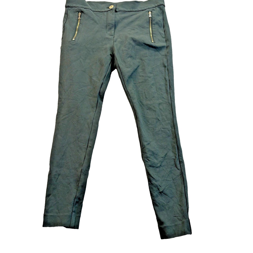 LOFT Women's Pants Size 8P Petitie Olive Green Modern Ankle Zipper Pockets